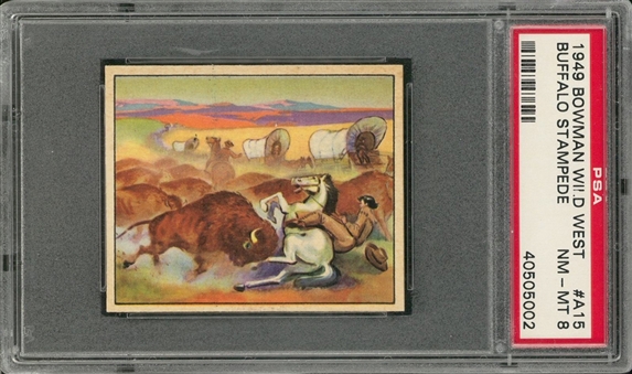 1949 Bowman "Wild West" #A-15 "Buffalo Stampede" – PSA NM-MT 8 "1 of 2!"